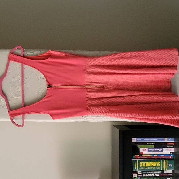 NWOT Love..Ady Coral Fit and Flare Dress - Picture 2 of 4